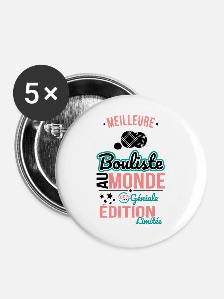 Best bowler in the world - 100% awesome - Buttons large 2.2''/56 mm (5-pack) - white