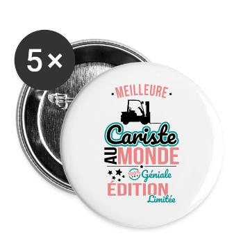 World's Best Forklift Operator - 100% Awesome - Buttons large 2.2''/56 mm (5-pack) - white - Front
