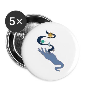 Universe in hand colour - Buttons groß 56 mm (5er Pack) - Weiß - Vorne