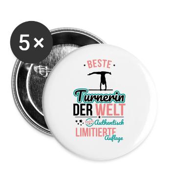 Best Gymnast in the World - 100% Authentic - Buttons large 2.2''/56 mm (5-pack) - white - Front