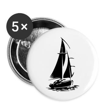 voilier - Lot de 5 grands badges (56 mm) - blanc - Devant