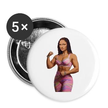 Mona Lisa Bling Bling Bling - Buttons groß 56 mm (5er Pack) - Weiß - Vorne
