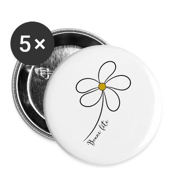DAD. FATHER'S DAY. HAPPY FATHER'S DAY. HAPPY BIRTHDAY. - Buttons large 2.2''/56 mm (5-pack) - white - Front