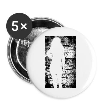 Silhouette woman dirty background - Buttons groß 56 mm (5er Pack) - Weiß - Vorne