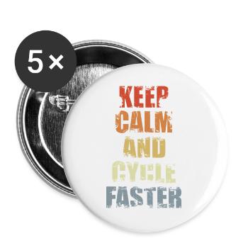 Calm cyclist - Buttons large 2.2''/56 mm (5-pack) - white - Front