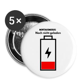 Montagsmodus Noch nicht geladen - Buttons groß 56 mm (5er Pack) - Weiß - Vorne