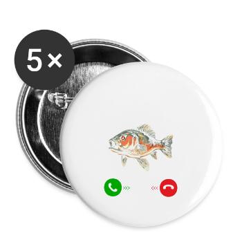 Fih Calling Remind me Message Decline Accept Phone - Lot de 5 grands badges (56 mm) - blanc - Devant