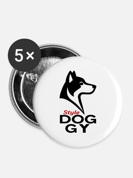 Dogstyle - Buttons groß 56 mm (5er Pack) - Weiß