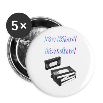 Be_Kind_Rewind - Buttons large 2.2''/56 mm (5-pack) - white - Front