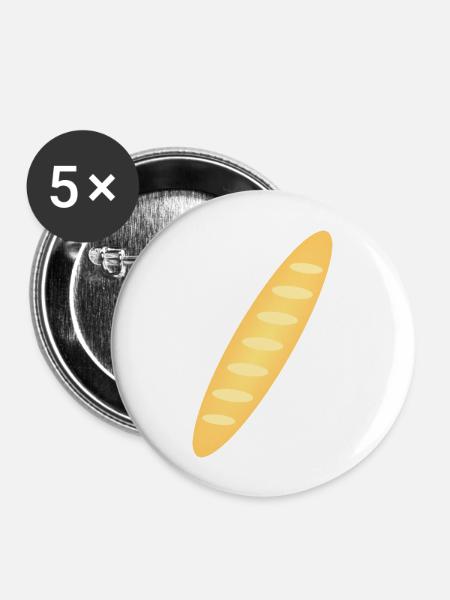 Baguette - Buttons groß 56 mm (5er Pack) - Weiß