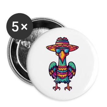 Harpie oiseau sombrero - Lot de 5 grands badges (56 mm) - blanc - Devant