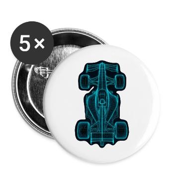 Futuristic Racing Car Design Blue - Buttons large 2.2''/56 mm (5-pack) - white - Front