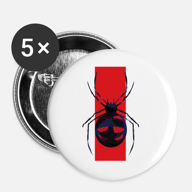 Gothic Spider Motif - Buttons large 2.2''/56 mm (5-pack) - white