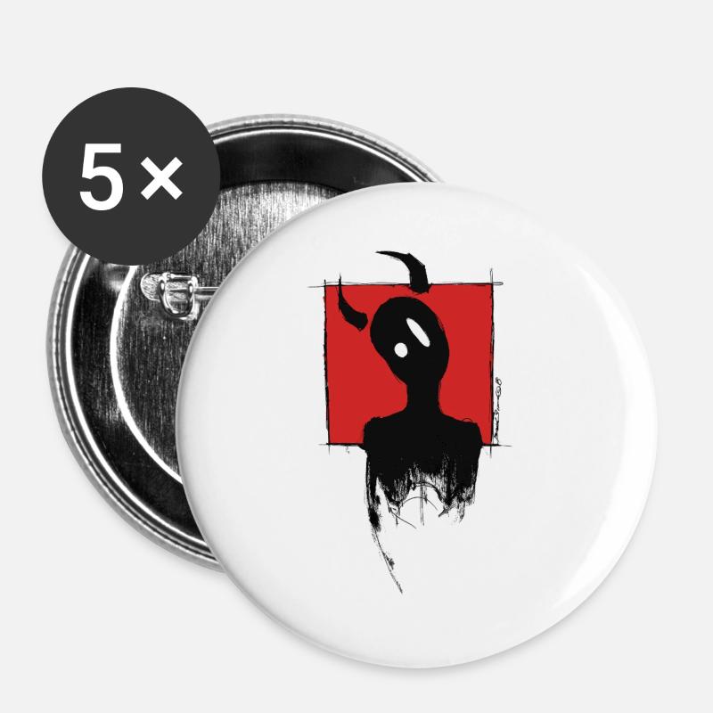 Der Teufelsjunge - Buttons groß 56 mm (5er Pack) - Weiß