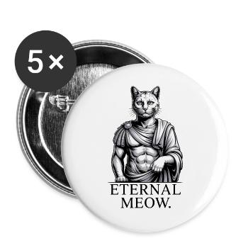 Römische Katze - Buttons groß 56 mm (5er Pack) - Weiß - Vorne