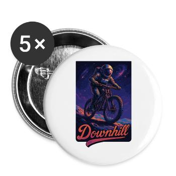 MTB Mountainbiking Downhill Astronaut Geschenk - Buttons groß 56 mm (5er Pack) - Weiß - Vorne