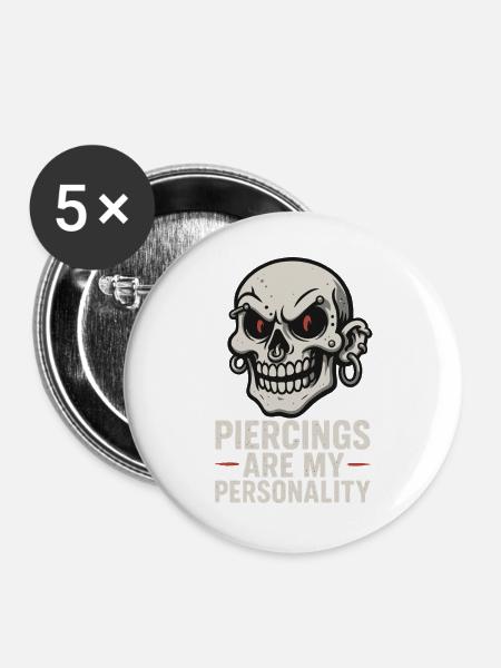 Piercing Addict Body Mod Enthusiast - Buttons groß 56 mm (5er Pack) - Weiß