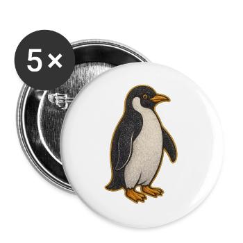 Glittering Penguin Sticker - Buttons large 2.2''/56 mm (5-pack) - white - Front