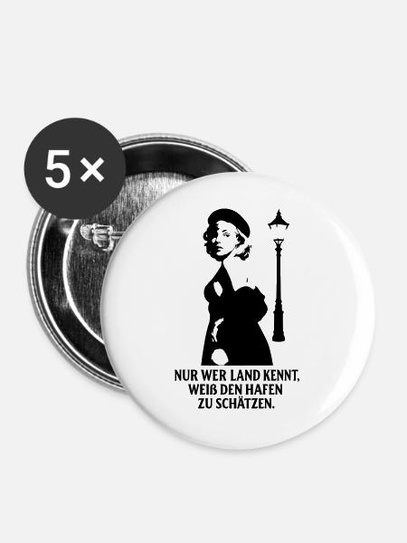 hafen leichtes mädchen - Buttons groß 56 mm (5er Pack) - Weiß