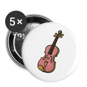 Violon à paillettes roses | Premier violon de l’orchestre - Lot de 5 grands badges (56 mm) - blanc - Devant
