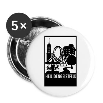 Heiligengeistfeld Hamburg - Buttons groß 56 mm (5er Pack) - Weiß - Vorne