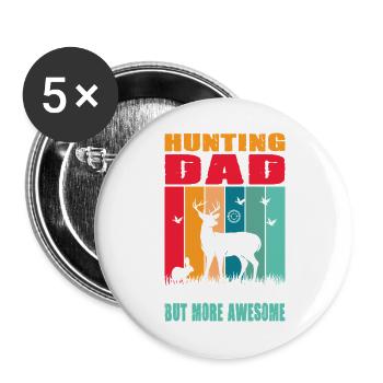 Hunter Gift Hunting Hunting Hunter Exam - Buttons large 2.2''/56 mm (5-pack) - white - Front