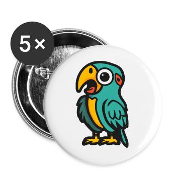 Papagai Halloween Zombie - Buttons groß 56 mm (5er Pack) - Weiß - Vorne