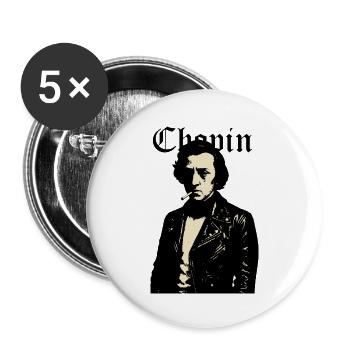 Chopin Noir Rebel Leather Portrait - Buttons large 2.2''/56 mm (5-pack) - white - Front