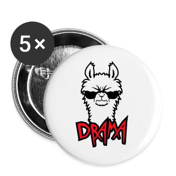 Lama Cool Wütend Sonnenbrille Pelzig Sauer Alpaka - Buttons groß 56 mm (5er Pack) - Weiß - Vorne