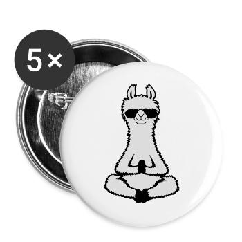Lama Cool Zen Meditation Sonnenbrille Entspannt - Buttons groß 56 mm (5er Pack) - Weiß - Vorne