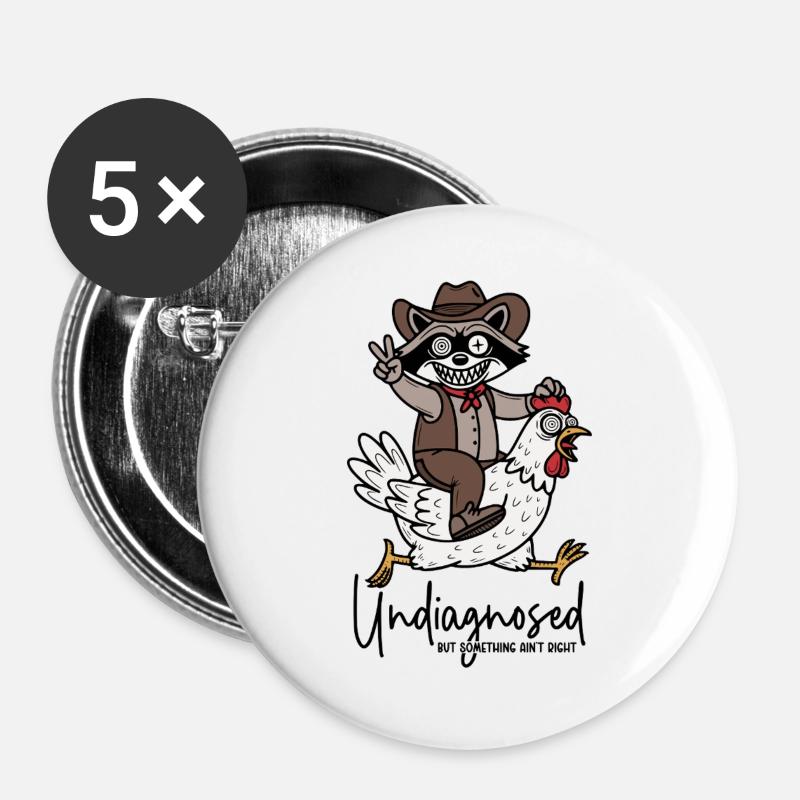 Undiagnosed but something ain't right - Buttons large 2.2''/56 mm (5-pack) - white