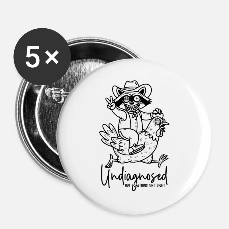 Undiagnosed but something ain't right - Buttons large 2.2''/56 mm (5-pack) - white