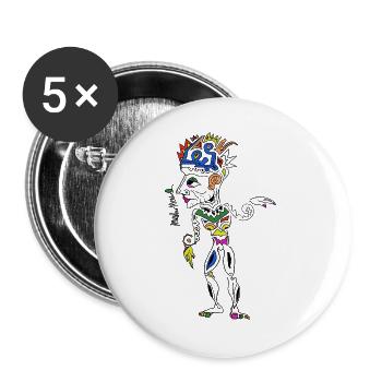 Colored Tribal Mask Crown - Buttons large 2.2''/56 mm (5-pack) - white - Front