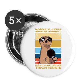Coole Jungs spielen Tischtennis Tischtennisspieler - Buttons groß 56 mm (5er Pack) - Weiß - Vorne