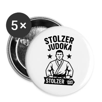 Proud judoka - Buttons large 2.2''/56 mm (5-pack) - white - Front