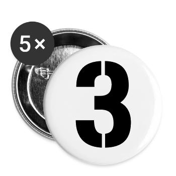 3 - Lot de 5 grands badges (56 mm) - blanc - Devant