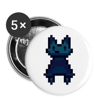 Chat pixel - Lot de 5 grands badges (56 mm) - blanc - Devant