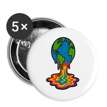 Earth Melting Rainbow Lava - Buttons large 2.2''/56 mm (5-pack) - white - Front