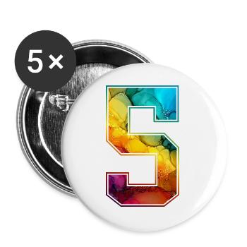 NR. 5 NUMMER 5 COLLEGE 5. GEBURTSTAG - Buttons groß 56 mm (5er Pack) - Weiß - Vorne