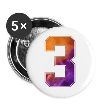 NR. 3 NUMMER 3 COLLEGE 3. GEBURTSTAG - Buttons groß 56 mm (5er Pack) - Weiß - Vorne
