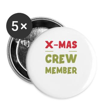 X-Mas Crew Member - Buttons large 2.2''/56 mm (5-pack) - white - Front