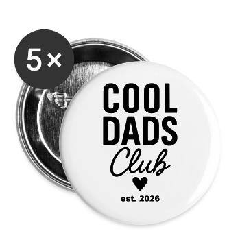 Cool Dads Club 2026 – For expectant / new dads - Buttons large 2.2''/56 mm (5-pack) - white - Front