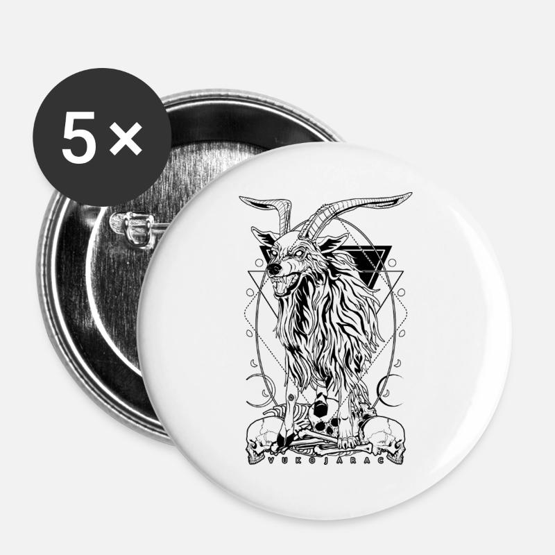 Vukojarac - Buttons large 2.2''/56 mm (5-pack) - white