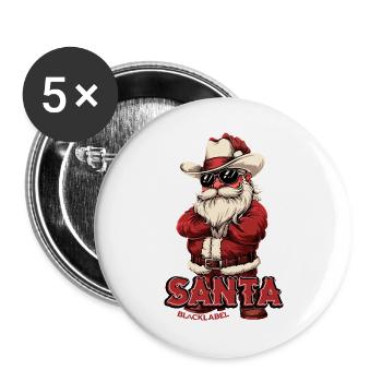 Badass-Santa-by-BlackLabel - Buttons groß 56 mm (5er Pack) - Weiß - Vorne
