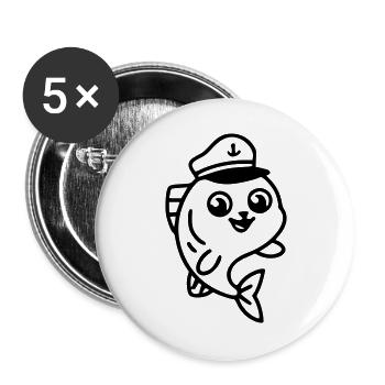 Fishing & Fishing | Petri Heil Hobby Logo - Buttons large 2.2''/56 mm (5-pack) - white - Front