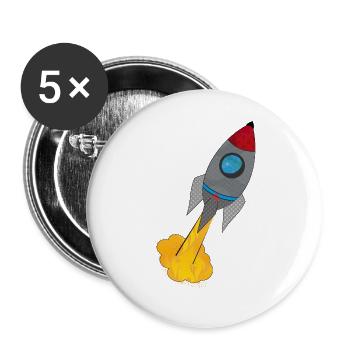 Colorful rocket at launch - Buttons large 2.2''/56 mm (5-pack) - white - Front