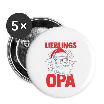 Santa Claus Grandpa Claus Christmas - Buttons large 2.2''/56 mm (5-pack) - white - Front
