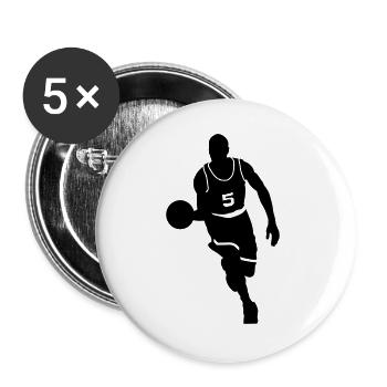 Basketball - Buttons large 2.2''/56 mm (5-pack) - white - Front