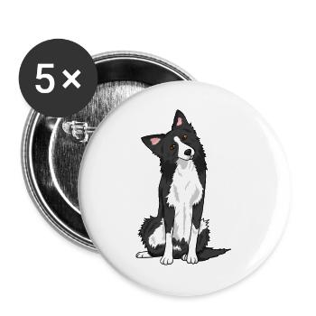 Just Throw it Border Collie Dog Pet Lover - Buttons large 2.2''/56 mm (5-pack) - white - Front