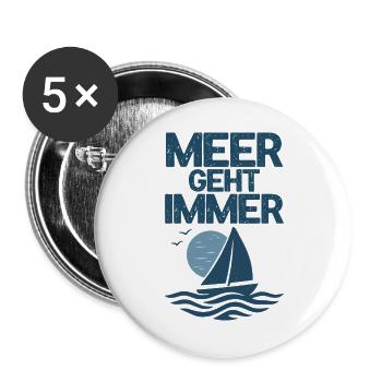 Motif de la mer est toujours synonyme de navigation - Lot de 5 grands badges (56 mm) - blanc - Devant